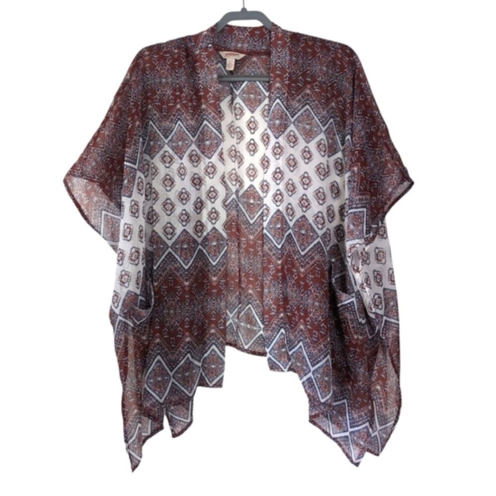 Arizona Jeans Boho Aztec Navarro Cherokee Whimsical Western Sheer Kimono S